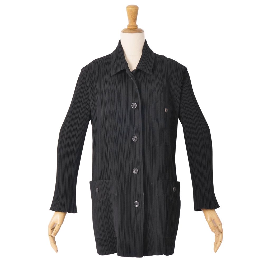 Rakuten - 【美品】イッセイミヤケ ISSEY MIYAKE シャツ ブラウス ロングスリーブ 長袖 プリーツ トップス レディース M ブラック【中古】