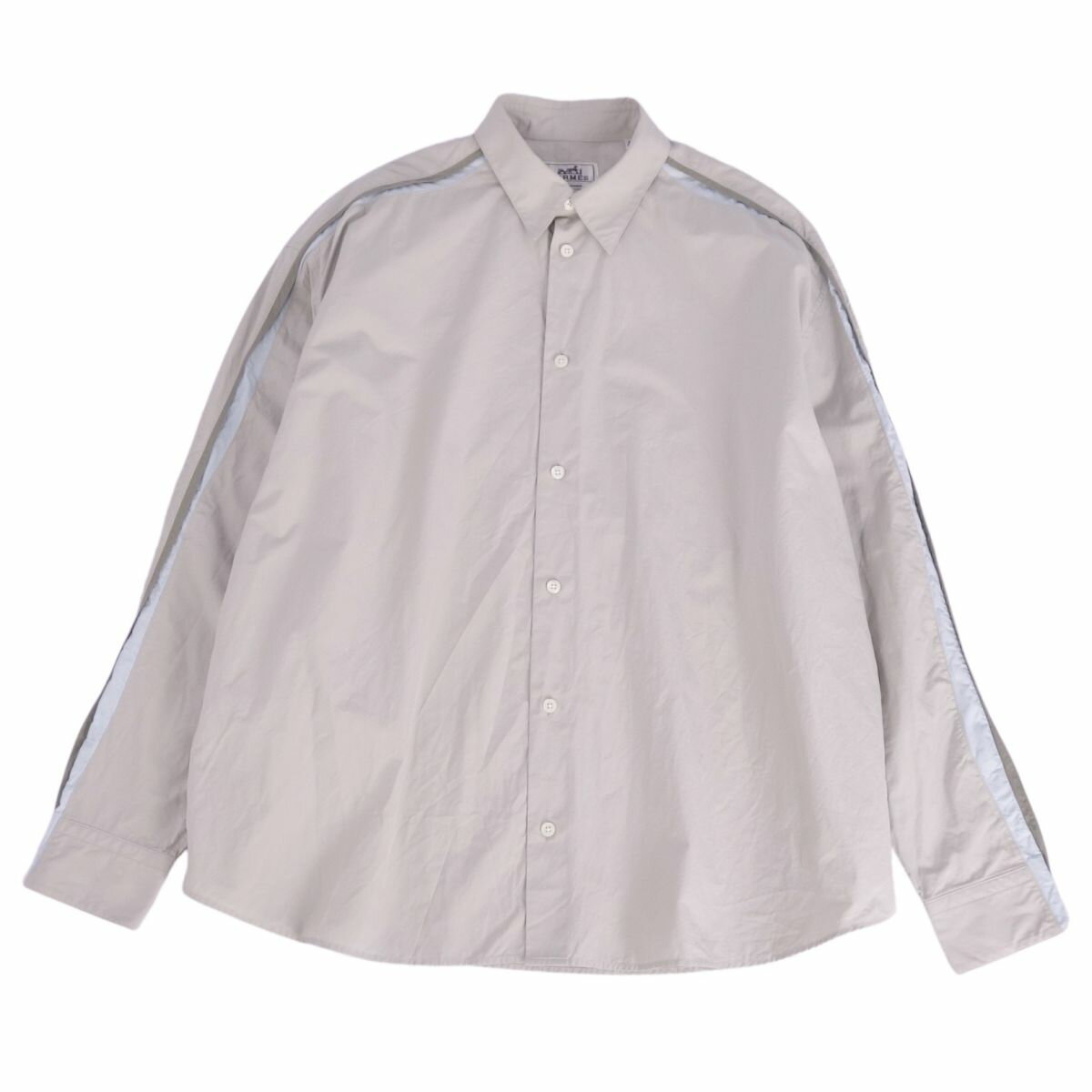 Rakuten - 【美品】エルメス HERMES シャツ ロングスリーブ 長袖 コットン トップス メンズ フランス製 40/15 3/4 グレー【中古】