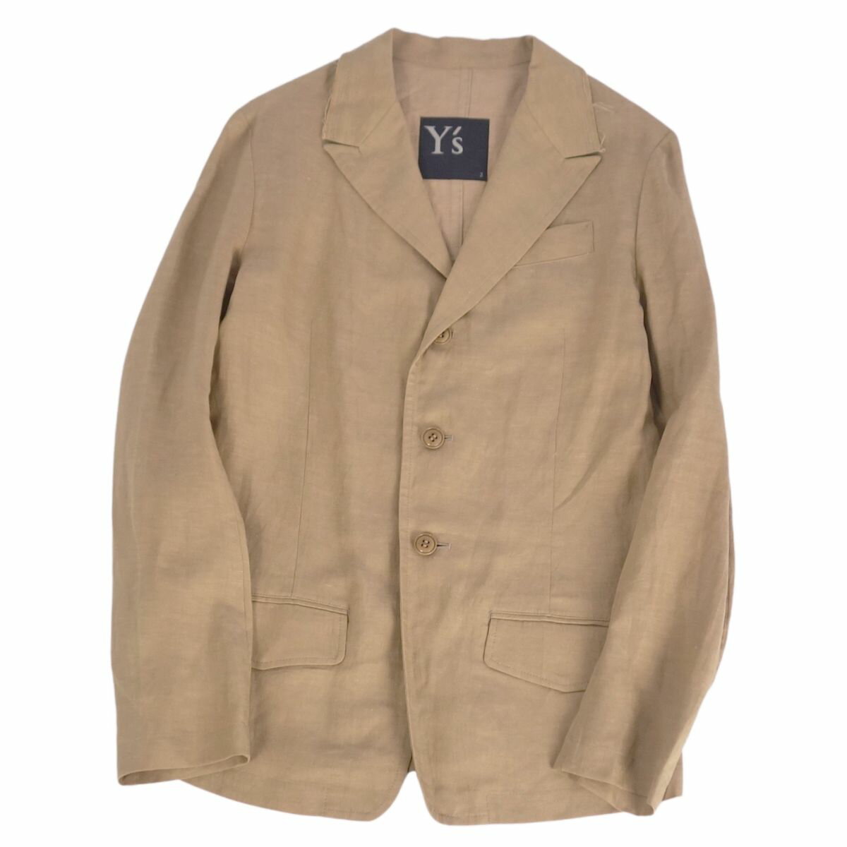 Rakuten - ワイズ Y's Yohji Yamamoto ジャケット テーラード YB-J07-200 リネン アウター レディース 2(M相当) ベージュ【中古】