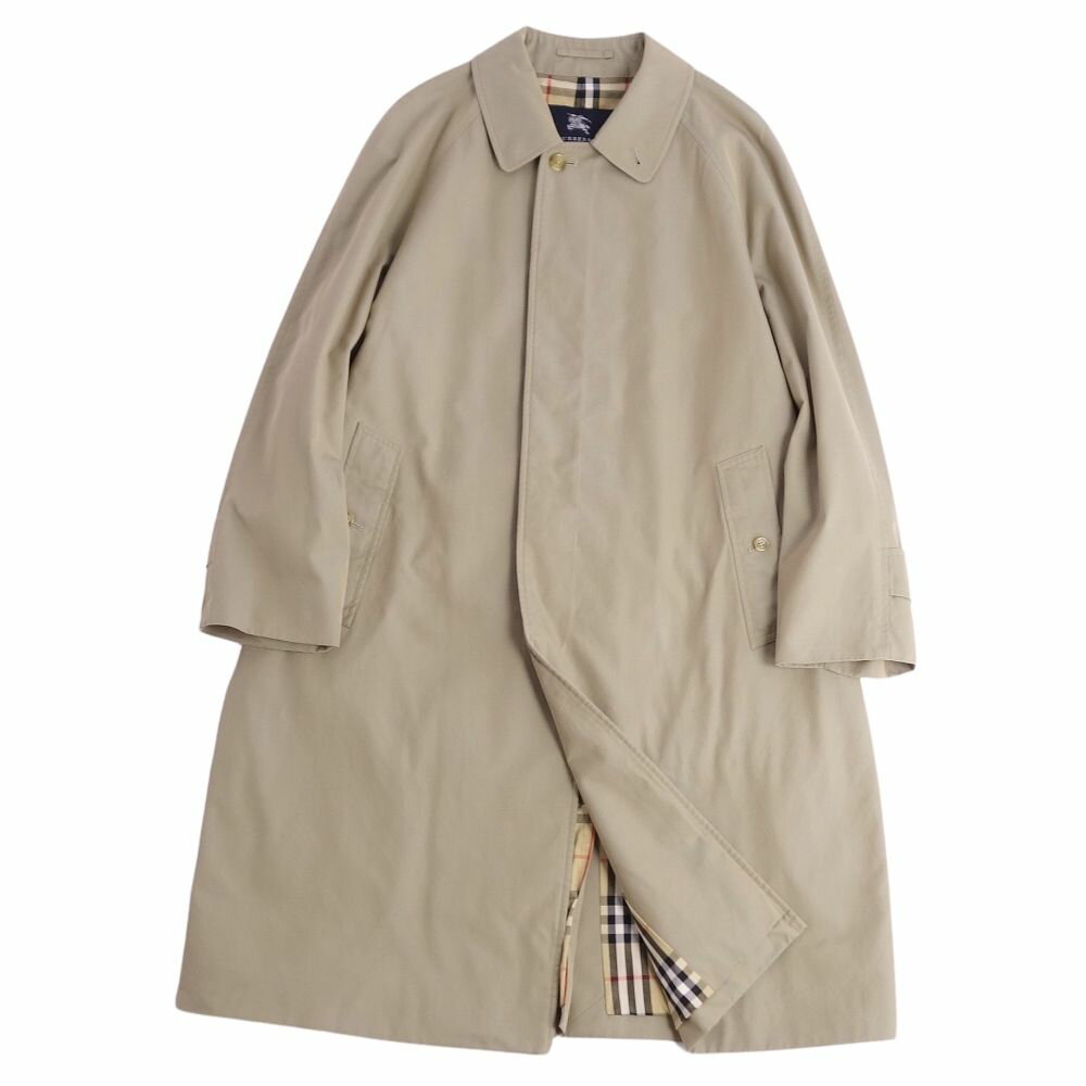 バーバリー ロンドン BURBERRY LONDON コート ステンカラーコート バルマカーンコート コットン100％ アウター メンズ 92-170-5(M相当) ベージュカーキ【中古】