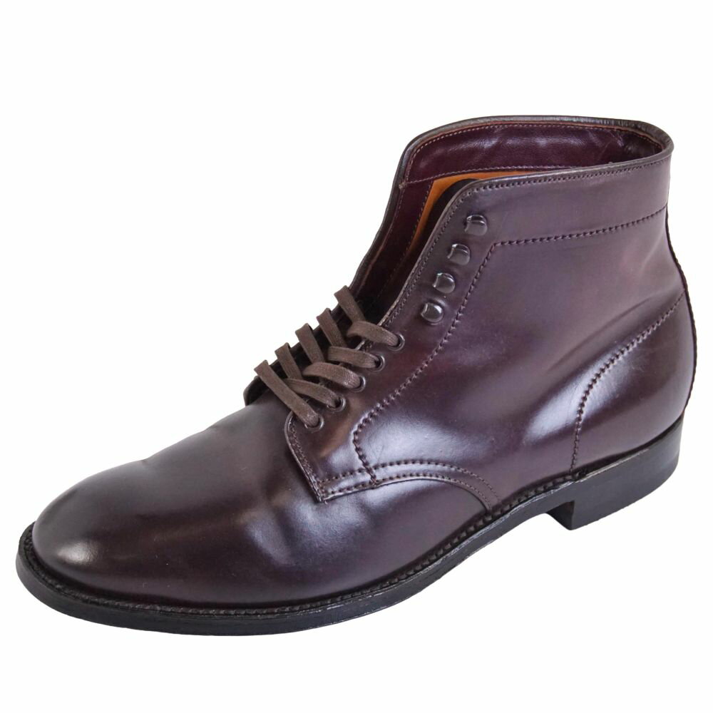 【美品】オールデン Alden ブーツ 4561H プレーントゥ ブーツ コードバン レースアップ シューズ 革靴 メンズ アメリカ製 8.5(26.5cm相当) バーガンディ【中古】