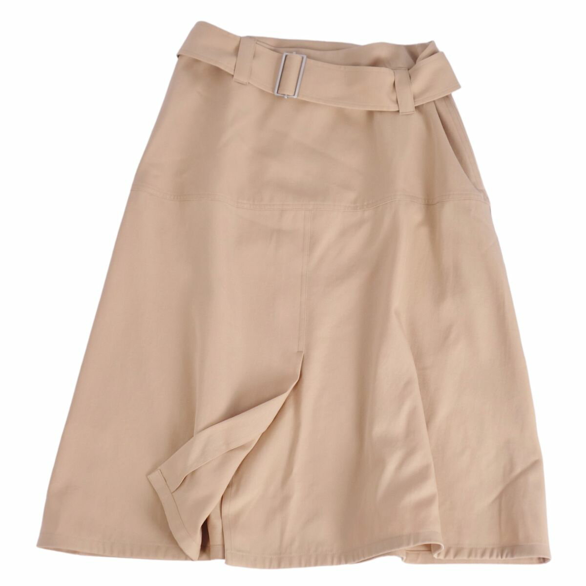 【美品】ジルサンダー JIL SANDER スカート 2022 ベルト付き ウール ボトムス レディース イタリア製 40(M相当) ベージュ【中古】