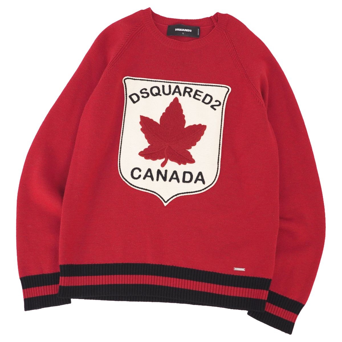 超希少✨DSQUARED2 ニット イタリア製 両面ロゴ 袖ロゴ ブルー M相当 超希少✨DSQUARED2 ニット イタリア製 両面ロゴ 袖ロゴ ブルー M相当