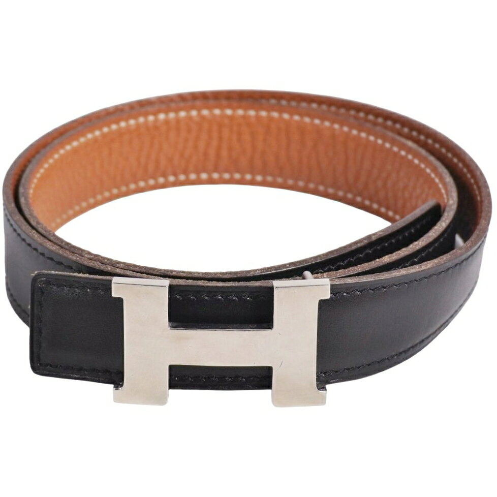 【美品】エルメス HERMES 2001年 ベルト レザーベルト リバーシブル Hロゴ コンス...