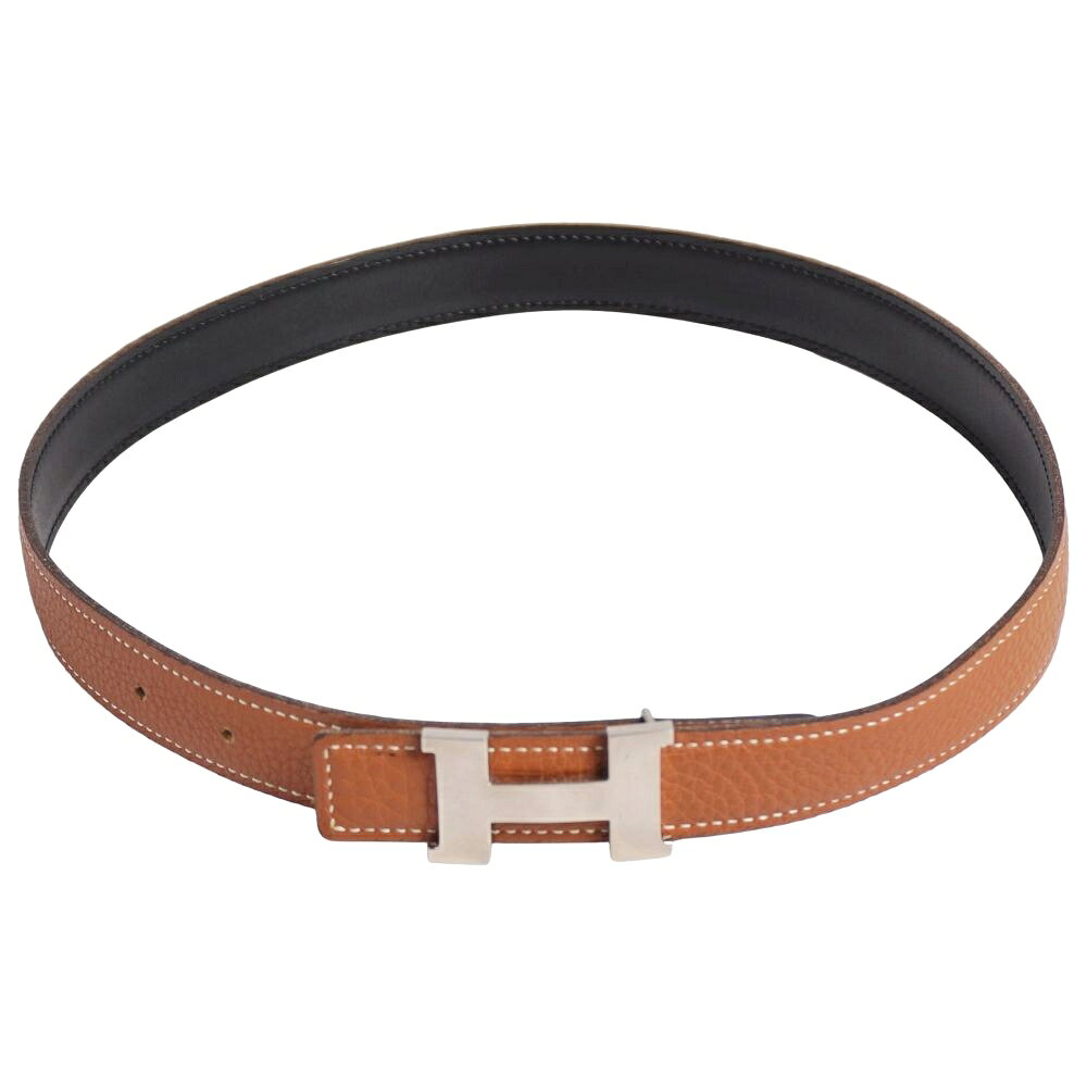 【美品】エルメス HERMES 2001年 ベルト レザーベルト リバーシブル Hロゴ コンス...