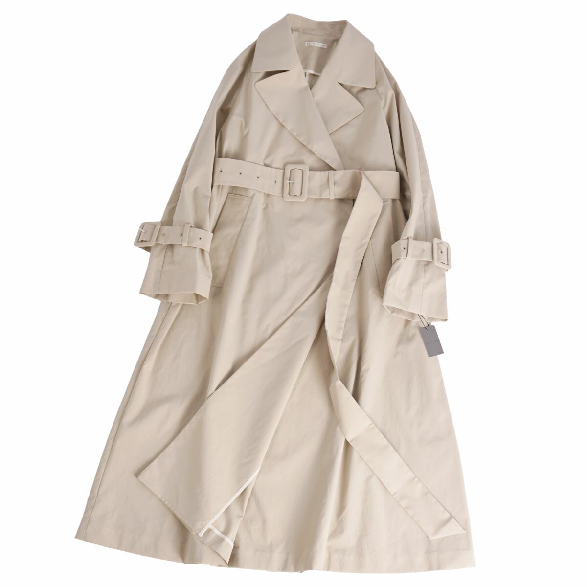 【新古品】エストネーション ESTNATION コート トレンチコート ポリエステル アウター レディース 34(S相当) ライトベージュ【中古】