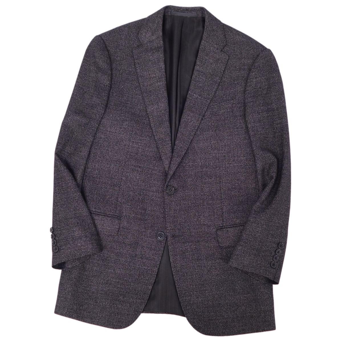 【美品】アルマーニ コレッツォーニ ARMANI COLLEZIONI セットアップ スーツ ジャケット スラックスパンツ ウール シルク メンズ 46(S相当) ダークグレー【中古】