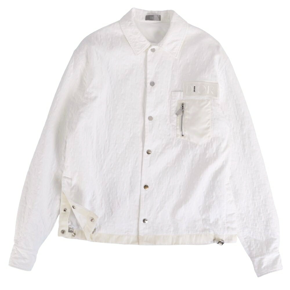 Rakuten - 【美品】ディオールオム サカイ DIOR HOMME sacai ジャケット 21AW Quilting Over shirt Cotton Faille オブリーク キルティング アウター メンズ イタリア製 46 ホワイト【中古】