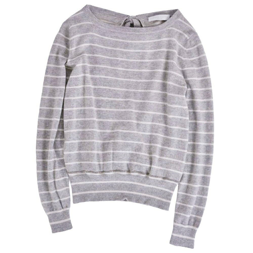 樂天商城 - 【美品】ファビアナフィリッピ FABIANA FILIPPI ニット セーター? ロングスリーブ 長袖 ボーダー カシミヤ トップス レディース イタリア製 XS グレー【中古】