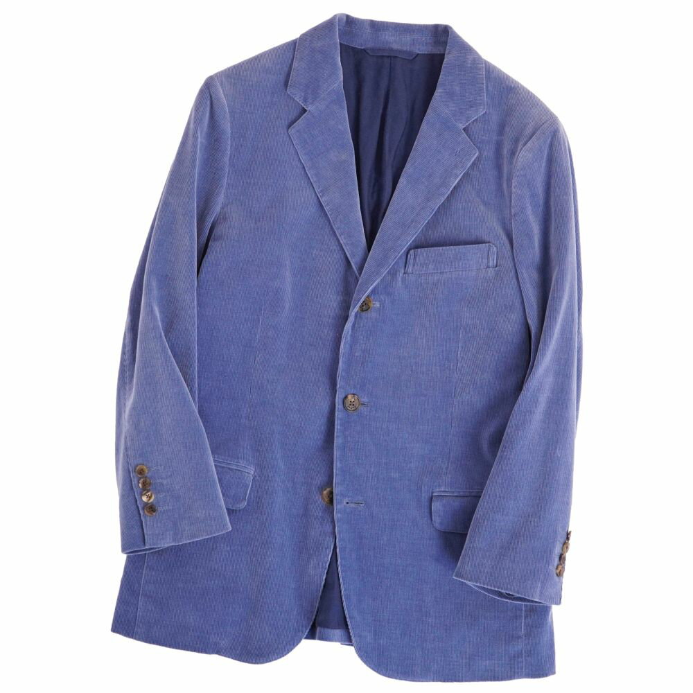 Rakuten - 【美品】パパス Papas ジャケット テーラード コーデュロイ コットン カシミヤ アウター メンズ 46(S相当) ブルー【中古】