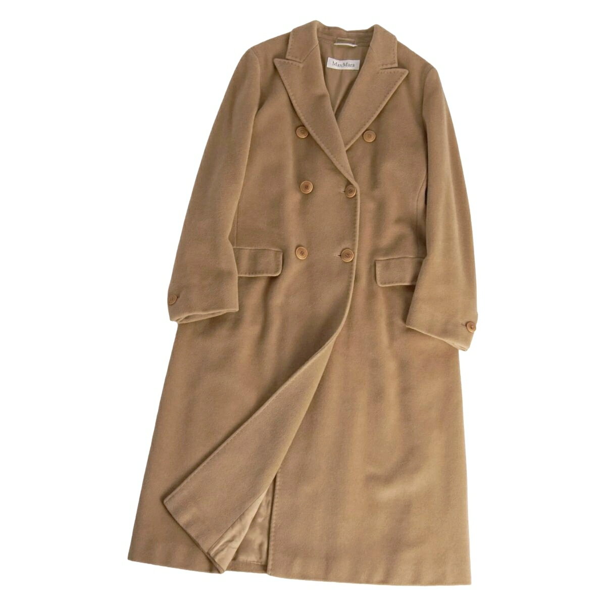 樂天商城 - 【美品】マックスマーラ Max Mara コート ロングコート ダブルブレスト ウール カシミヤ イタリア製 アウター レディース FB44 USA12 JI46 (XL相当) ベージュ【中古】