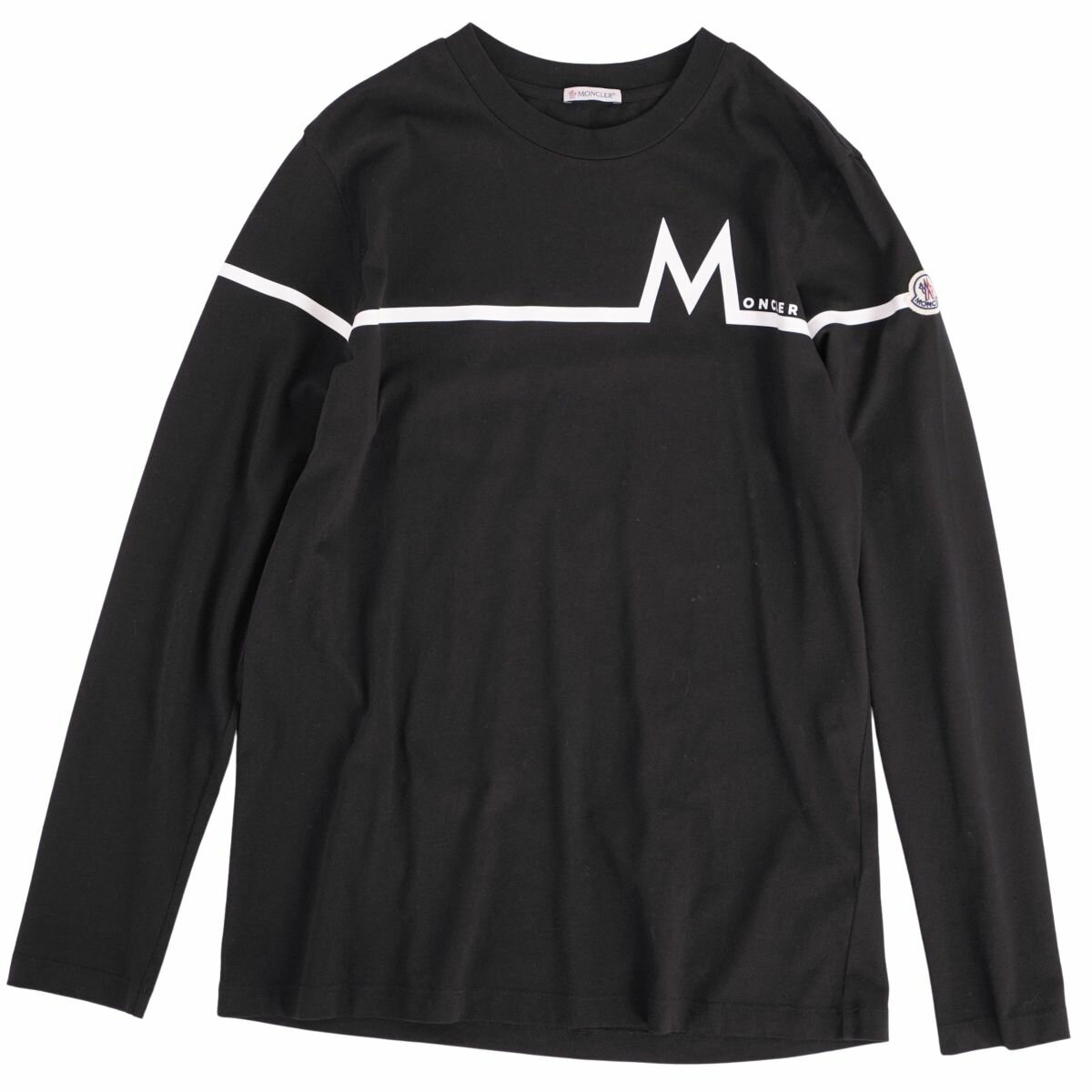 Rakuten - 【美品】モンクレール MONCLER Tシャツ 2021 カットソー ロングスリーブ 長袖 コットン トップス メンズ M ブラック【中古】