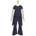 【美品】ステラマッカートニー STELLA McCARTNEY セットアップ パンツスーツ ジャージー シャツ パンツ レディース 40(M相当) ネイビー【中...
