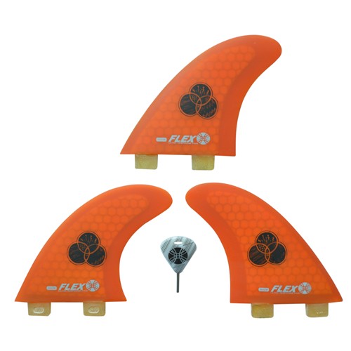 Modex Fin FCS対応フィン Orange M 4.37"/4.25" 3枚セット Aml-M-Orange