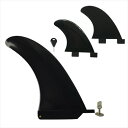Funktion ロングボード用 7.5インチフィン + FCS対応 サイドフィン 3枚セット 黒 FKGFCC-L75-SET-BLK