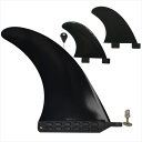 Funktion ロングボード用 9インチフィン + FCS対応 サイドフィン 3枚セット 黒 FKGFCC-L9-SET-BLK-LT