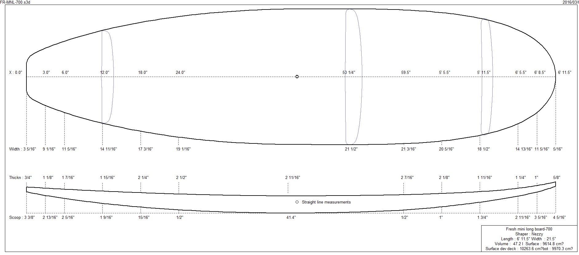 Fresh サーフボード (EPSフォーム）全長7'0'' 幅21.5''厚さ2.7''容積47.2L FR-MNL-700EPS-24YDKR-603-5219 32semi 西濃運輸の営業所止め