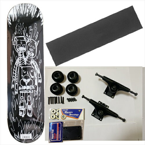 MODEX スケートSKATE DIYセットデッキ 31.5*8インチ FLASH ROBOT+アクセサリー MX3ROBT-FULLSET-BK