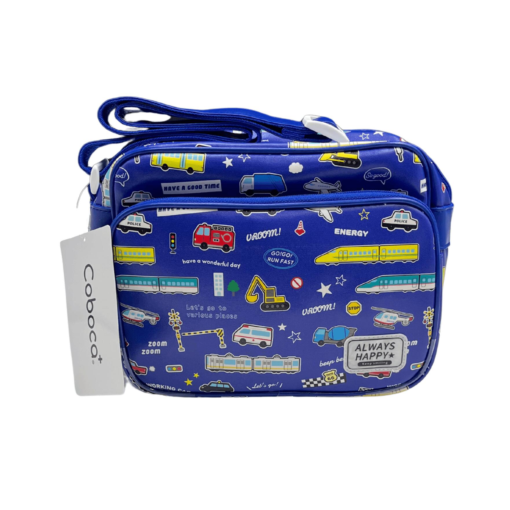 【訳あり現品限り】キッズ ショルダーバッグ XC00720 のりもの 男の子 女の子 小学生 中学生 子供 女子 かわいい 大人っぽい おしゃれ ブルー 青 誕生日 おでかけ 小学校 こども