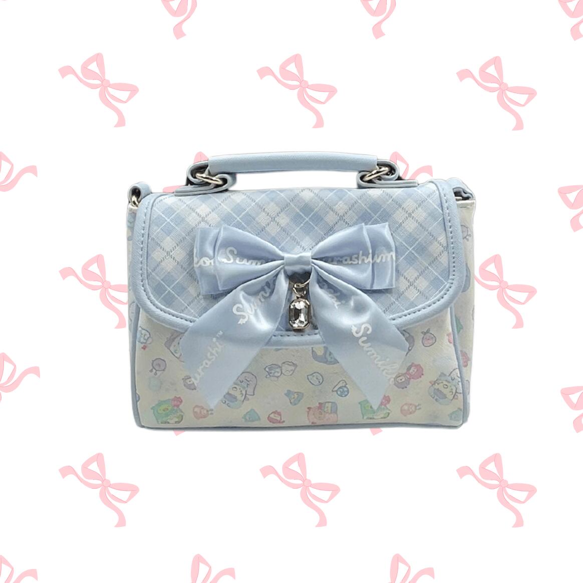 キッズ ショルダーバッグ md0111 女の子 小学生 中学生 子供 女子 かわいい すみっコぐらし 大人っぽい おしゃれ 水色 誕生日 おでかけ 小学校 こども(4)