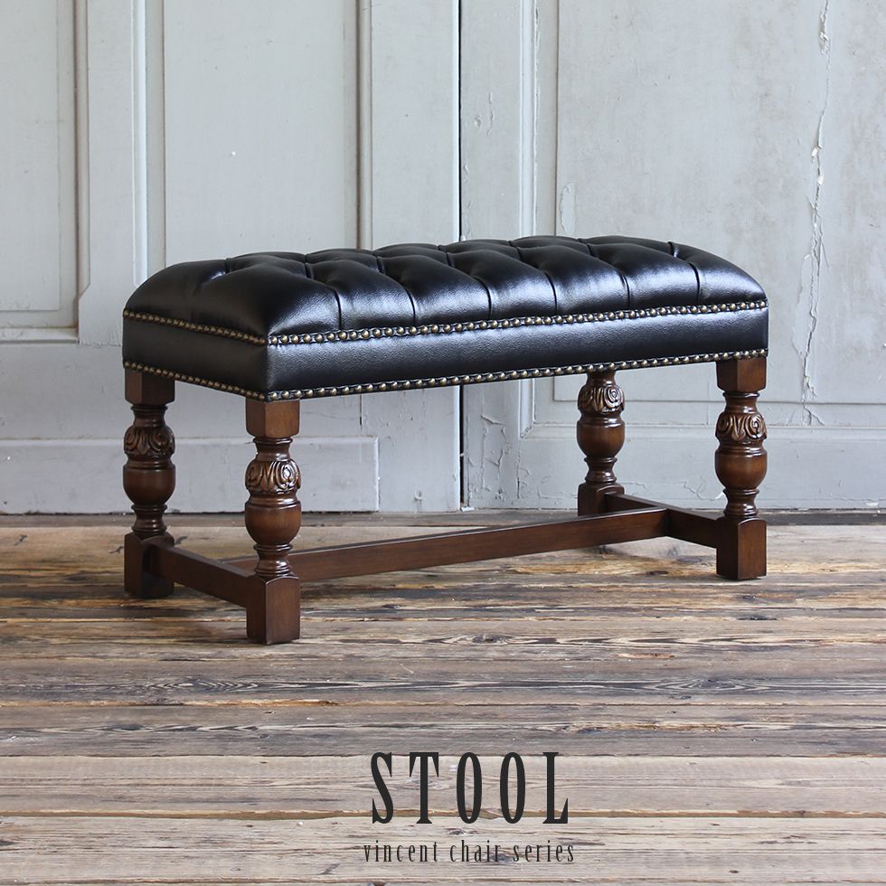 ヴィンセント オットマン スツール アンティーク 風 家具 イギリス ロココ 調 英国 ヨーロピアン フレンチ 椅子 イス いす おしゃれ ビンテージ ヴィンテージ クラシック クラシカル カフェ レストラン 飲食 アパレル 病院 エステ サロン リプロ A 79*40*40