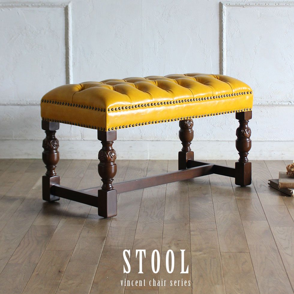 ヴィンセント オットマン スツール アンティーク 風 家具 イギリス ロココ 調 英国 ヨーロピアン フレンチ 椅子 イス いす おしゃれ ビンテージ ヴィンテージ クラシック クラシカル カフェ レストラン 飲食 アパレル 病院 エステ サロン リプロ A 79*40*40