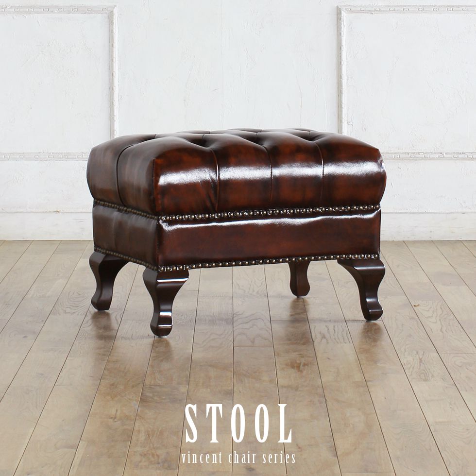 ヴィンセント オットマン スツール アンティーク 風 家具 イギリス ロココ 調 英国 ヨーロピアン フレンチ 椅子 イス いす おしゃれ ビンテージ ヴィンテージ クラシック クラシカル カフェ レストラン 飲食 アパレル 病院 エステ サロン リプロ A 60*45*45