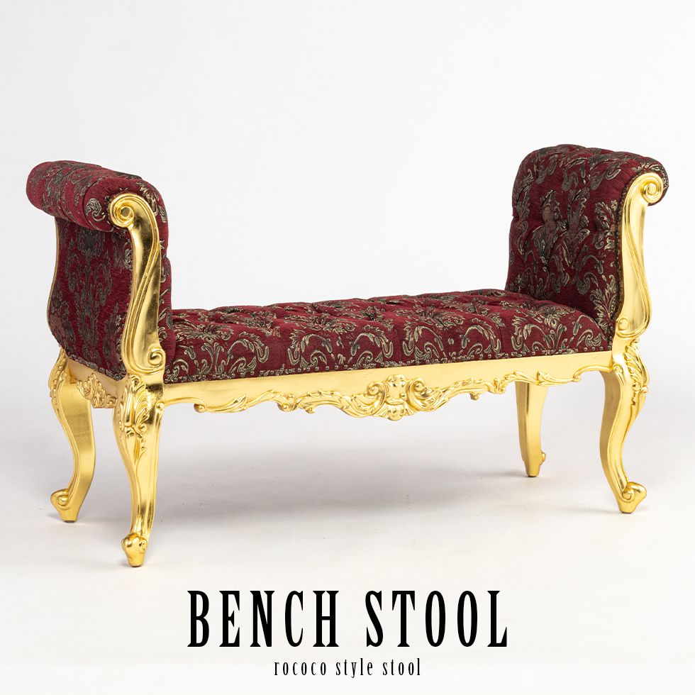 楽天市場】ロココ調 ロングスツール ベンチソファの通販