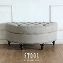 ハーフムーン 半円 スツール オットマン アンティーク 風 家具 ヴィンセント チェスターフィールド イギリス 英国調 ヨーロピアン 椅子 イス いす おしゃれ ヴィンテージ クラシック クラシカル レトロ カフェ レストラン 飲食 アパレル エステ サロン リプロ B 101*54*44