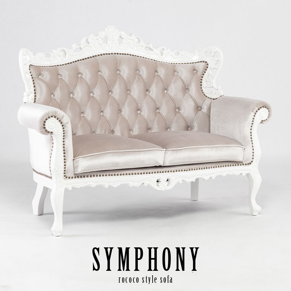 乐天商城 - Symphony シンフォニー ロココ調 新品 家具 ソファ 2人掛け ロココ 調 ゴシック アンティーク クラシック ヨーロッパ ソファー ヨーロピアン 猫脚 おしゃれ エレガント ロマンチック かわいい ラグジュアリー セレブ 上品 豪華 高級感 宮殿 彫刻 リプロ D 140*60*100