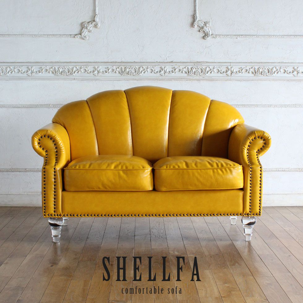 姫系 家具 二人用 ソファ かわいい ロココ 猫脚 アンティーク風 エステサロン シェル 型 ソファ ゴージャス アンティーク調 ゴシック ソファー 2人掛け シャビーシック エレガント フレンチ ヨーロピアン 猫足 貝殻 マーメイド 地雷 リプロ D 135-70-88