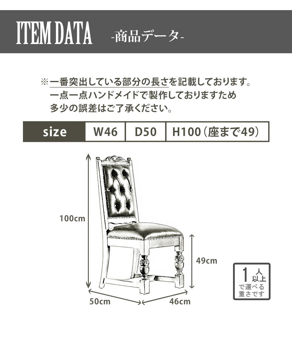 ヴィンセント ダイニング チェア アンティーク...の紹介画像2