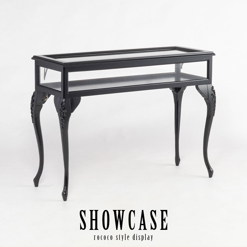 ショーケース アンティーク 調 ロココ フレンチ 姫系 ヨーロッパ 激安 猫脚 猫足 収納 ディスプレイ コレクション クラシック エレガント イギリス 英国 美容室 フォトスタジオ エステ ネイル サロン カフェ ホテル アパレル 病院 インスタ 映え リプロ B 120*35*35