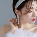 シルバーキュービックジルコニア イヤリングORピアス ウェディング ブライダル アクセサリー
