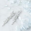 シルバーキュービックジルコニア イヤリングORピアス ウェディング ブライダル アクセサリー