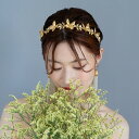 US製真鍮 淡水パール カチューシャ 蝶々 ウェディング ヘアアクセサリー ヘッドドレス ボタニカル ゴールド ブライダル