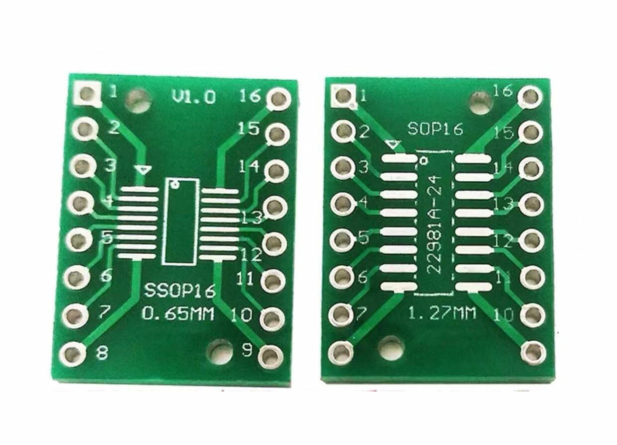 Moechando 0.65・1.27mm SOP-16P ピッチ変換基板 SOPをDIPに変換する基板単体 P-065127SOP16（5枚入り）