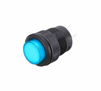 Moechando R16-503AD LED付きプッシュスイッチ ロック付き　ボタン部の色：青（5個入り）