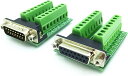 Moechando D-SUB Dサブ15Pコネクタ変換モジュール ターミナルアダプター 実装済みDB15アダプタ 信号モジュールへの RS232/RS485/RS422 端部形状:オス/メス 型番:DB15-KZBA(2)