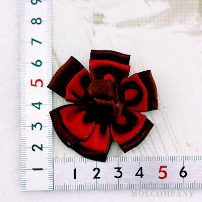 花 フラワー 二色【1個入り】リボン 布 手芸材料 ハンドメイド 素材 moecompany-10001601 モエカンパニー〜デコ・ジュエリー サンプル画像2
