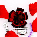 花 フラワー 二色【1個入り】リボン 布 手芸材料 ハンドメイド 素材