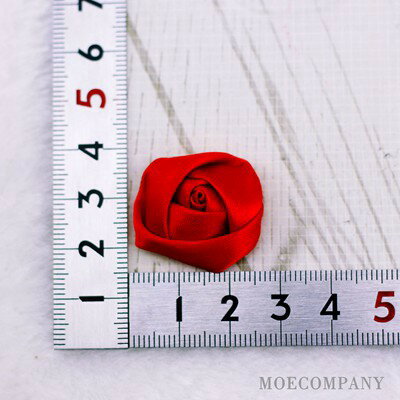 バラ 薔薇 レッド 【2個入り】リボン 布 手芸材料 ハンドメイド 素材