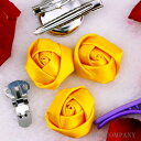 バラ 薔薇 イエロー 黄色 【3個入り】リボン 布 手芸材料 ハンドメイド 素材