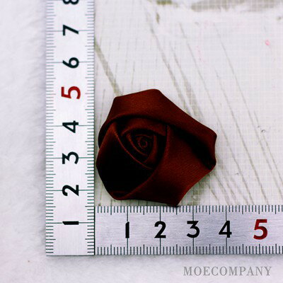 バラ 薔薇 茶色 【2個入り】リボン 布 手芸材料 ハンドメイド 素材