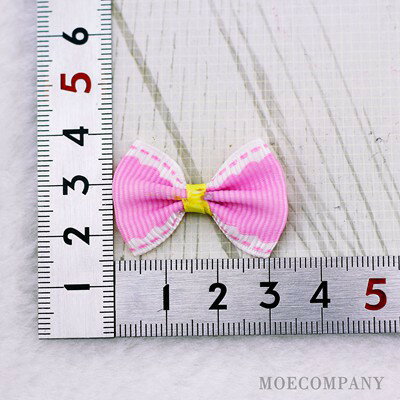 りぼん ピンク 淵あり 【7個入り】リボン 布 手芸材料 ハンドメイド 素材