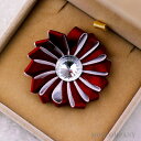 花 ガラス リボン 赤 【2個入り】リボン 布 手芸材料 ハンドメイド 素材