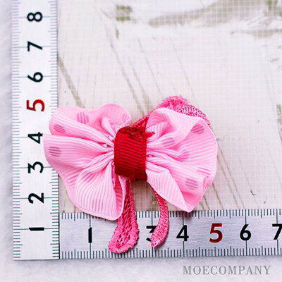 ピンク 水玉 【1個入り】リボン 布 手芸材料 ハンドメイド 素材 moecompany-10001641 モエカンパニー〜デコ・ジュエリー サンプル画像3