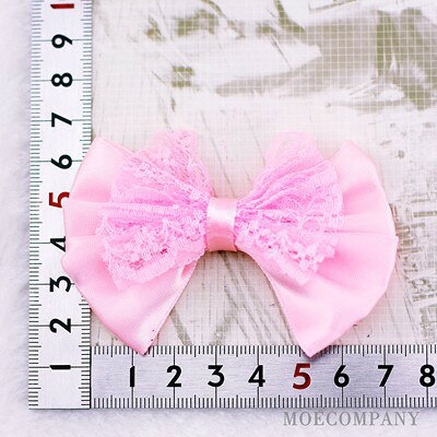 レース付き ピンク 【1個入り】リボン 布 手芸材料 ハンドメイド 素材 moecompany-10001649 モエカンパニー〜デコ・ジュエリー サンプル画像2