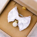 ホワイト 発表会などに 【1個入り】リボン 布 手芸材料 ハンドメイド 素材