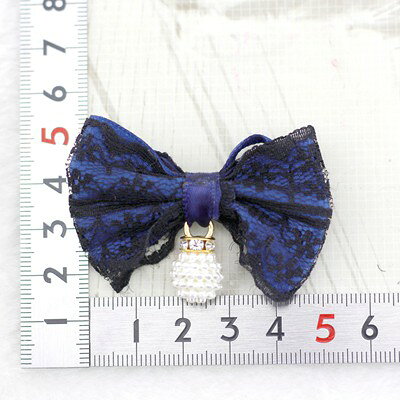 ブルー パール 【1個入り】リボン 布 手芸材料 ハンドメイド 素材 moecompany-10001661 モエカンパニー〜デコ・ジュエリー サンプル画像2